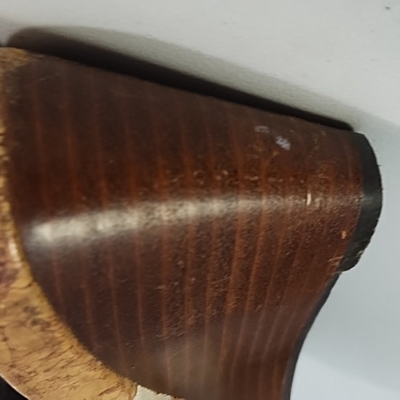 White Wedge Sandals with Leather Straps Stitching Cork Soles - Picture 9 of 13